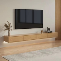 Meuble TV et table basse combinés, style nordique moderne, pour salon, avec éléments suspendus, en bois blanc, grand et petit modèle