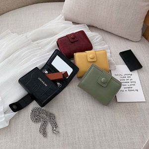 Mini Crossbody Lipstick Bag with Mirror, Portable Small <b>Makeup</b> Pouch Crocodile Pattern Cosmetic <b>Case</b> with Chain for Women - Product Image 3