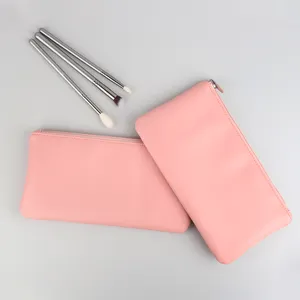 FEIYAN nuova custodia per pennelli per trucco rosa vuota in pelle Pu con cerniera di alta qualità per pennelli con cerniera