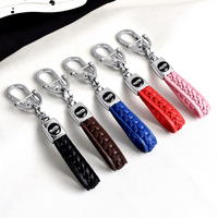 Porte-clés et anneau de clés en cuir tressé, simple et pliable, avec anneau en D, remplacement pour voiture et moto