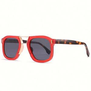 Gafas de Sol Cuadradas de Piloto con Remaches de Leopardo Coloridas y a la Moda, Personalizadas al por Mayor para Hombres y Mujeres - Product Image 1