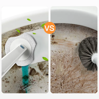 Outils de nettoyage Offre Spéciale éponge jetable tête de rechange brosse de toilette avec support pour nettoyant de salle de bain 1pc/boîte intérieure