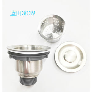 Accessoires pour évier de cuisine moderne en acier inoxydable 304, finition brossée chromée, filtre de vidange, bouchon de tuyau d'évacuation - Product Image 3