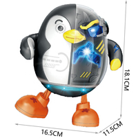 BGL Mécanique Pingouin Jouet À Piles Électrique Danse Enfants Figure avec Lumière et Musique pour Enfants de 2 à 4 Ans