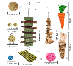 Juguetes de Conejito para Masticar, Palos de Madera Natural de Conejo, Manzana, Hierba, Timoteo, Conejillos de Indias, Chinchillas, Hámster, 20 Unidades - Product Image 2