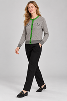 Cardigan en laine pour femme, col rond, tricoté, entièrement boutonné, mode décontractée, vente en gros, fabricant