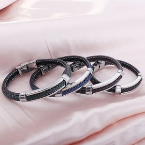 Simple Multicolor <b>Leather</b> Soft <b>Bracelet</b> Stainless Steel <b>Bracelet</b> for <b>Men</b> and Women - Product Image 4