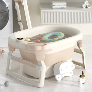 Bañera para Bebé Plegable de Gran Tamaño con Control de Temperatura para Recién Nacidos de 0 a 12 Meses, Bañera de Plástico para Uso Doméstico - Product Image 1