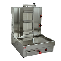 Machine à kebab/shawarma professionnelle écologique au gaz, en acier inoxydable, à deux brûleurs, pour hôtels et restaurants