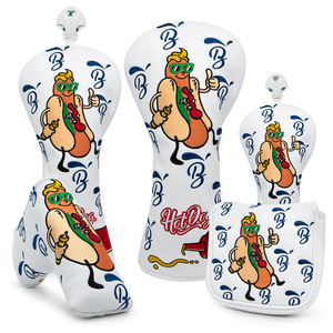 Dernier design Housse de putter de golf en cuir PU magnétique avec broderie Mallet Hot Dog, Housse de club de golf - Product Image 3