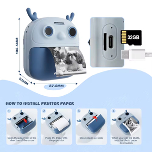 Uyin mini dễ thương trẻ em túi thông minh xách tay màu nhiệt máy in ảnh BT không dây USB Máy in & Máy quét trong kho - Product Image 3