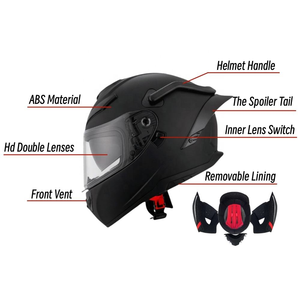 Casques de moto certifiés 3C DOT à double visière, <span class=keywords><strong>casque</strong></span> en fibre de carbone, <span class=keywords><strong>casque</strong></span> <span class=keywords><strong>intégral</strong></span> pour moto avec queue de requin - Product Image 3