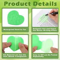 Cartes d'index avec logo personnalisé, blocs-notes mignons, autocollants colorés, autocollants mignons de couleur unie en forme de cœur pour les étudiants et le bureau