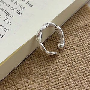 925 Sterling <b>Silver</b> Double Layer Braided <b>Cross</b> <b>Ring</b> For Women Everyday Wear Jewelry - Product Image 4