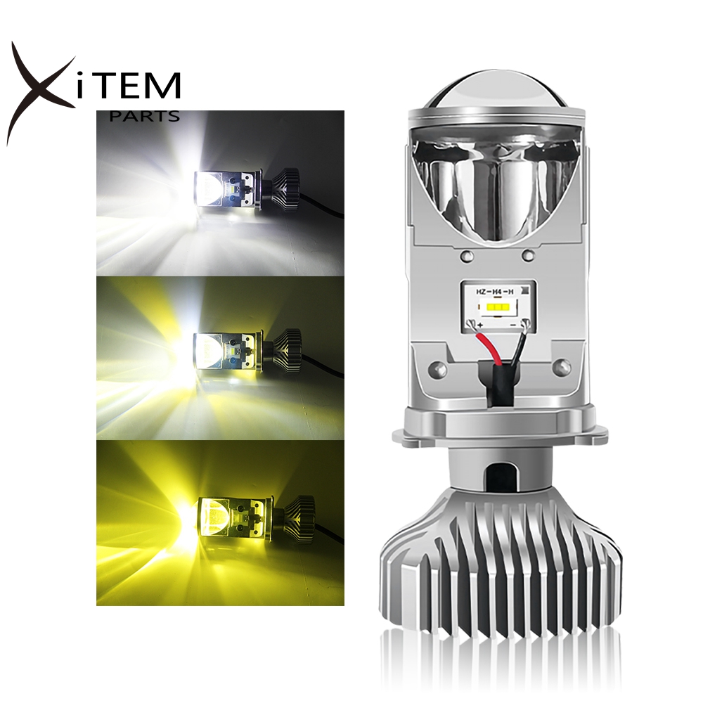 Светодиодный проектор H4, мини-объектив 3000k 4300k 6000k, Трехцветная светодиодная фара, объектив проектора Y6