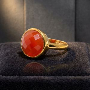 Bague de demoiselle d'honneur, en cristal Orange, promesse de calcédoine - Product Image 3