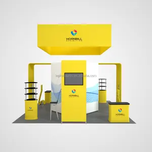 Cabina de exhibición portátil para ferias comerciales, stand de exhibición modular, equipo de cabina de exhibición comercial con logotipo personalizado