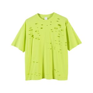 เสื้อยืดโอเวอร์ไซส์ผ้าฝ้าย 100% สำหรับผู้ชาย สไตล์สตรีท  รับสกรีนโลโก้ ตัดเย็บพร้อมพิมพ์ลายดิจิทัล ทรงยาว มีรู - Product Image 5