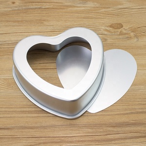 Ustensiles de cuisson commerciaux prix bon marché <span class=keywords><strong>moule</strong></span> à gâteau en forme de coeur à fond fixe en vrac en aluminium anodisé - Product Image 5