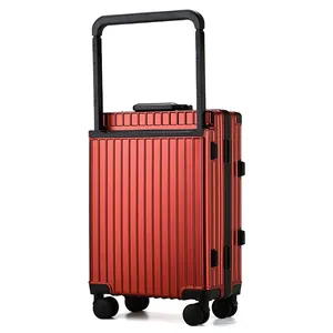 Kunst Decor 26 "Oude Stijl Elektrische Auto Koffer Sets Met Tsa Combinatie Slot Aluminium Frame Bagage