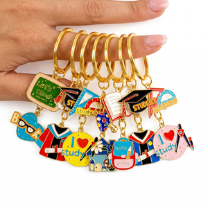 Hot Sale High Quality Metal Alloy <b>KeyChain</b> Promotional Gift Student Cartoon 2D <b>Custom</b> <b>Keychain</b> Charms for Carnival Prizes - Product Image 3