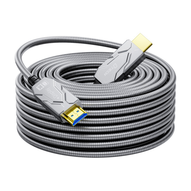 Armored HDMI Fiber Cable 4K 8K Dtech Ultra Armor AOC Active 10M 15M 20M 100M Fiber Optical Armored Cable