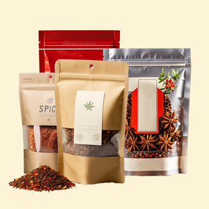 Tùy chỉnh in đứng lên túi zip bột nhựa bột Ngô Gia vị đóng gói gia vị trái cây sấy khô Trà gia vị Túi - Product Image 5
