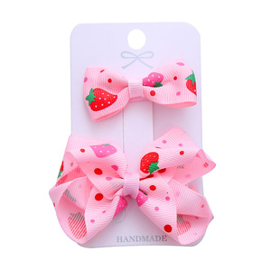 Lot <span class=keywords><strong>de</strong></span> 2 pinces et épingles à cheveux en tissu rose délicat, style doux, avec nœud, <span class=keywords><strong>accessoires</strong></span> mignons pour cheveux d'enfants, pour fêtes et tenues décontractées - Product Image 6