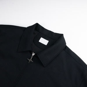 جاكيت صوف شتوي فضفاض قطن مغسول مخصص للرجال من القماش بسحاب عتيق للرجال - Product Image 4