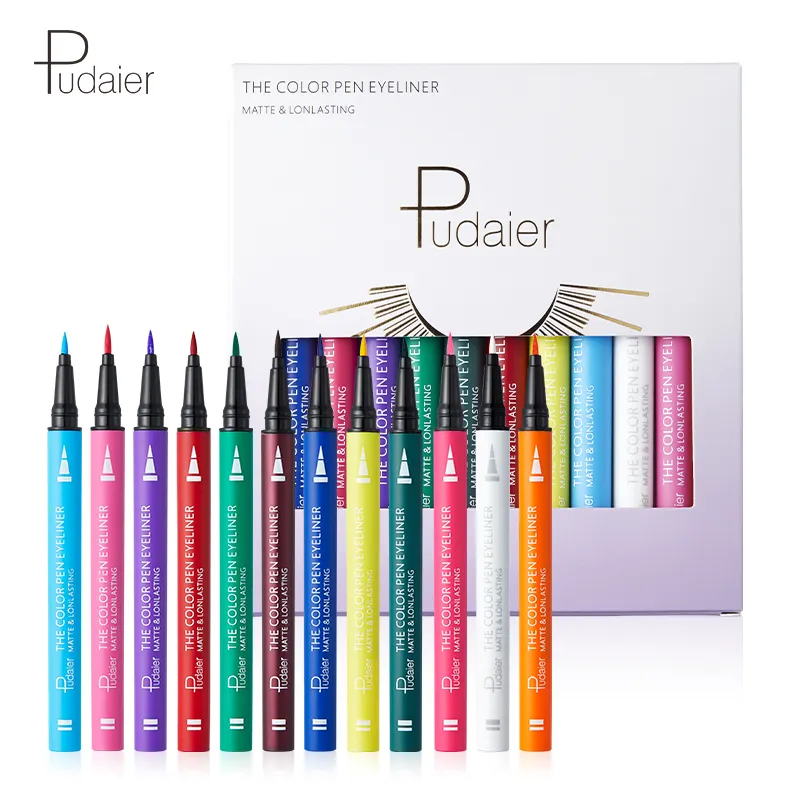 Pudaier Eyeliner Logo gratuit Eyeliner auto-adhésif 3D cils de vison étanche longue durée stylo Eyeliner magique