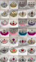 Couronne de plumes blanches en plastique pour fête, cadeau pas cher pour femme, anniversaire, princesse, plumes roses, vente en gros