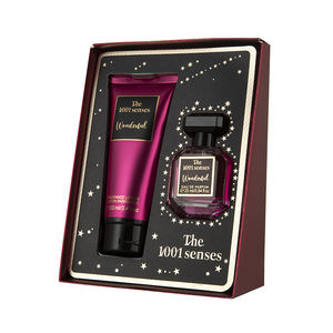 2025 desain baru Losion wangi tubuh wanita grosir Set hadiah Natal Label pribadi EDT dan Losion Set sangat indah - Product Image 1