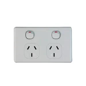 Oem padrão da austrália/oem design feito à fábrica, aprovação saa 16a 250v slimline 2 gang interruptor de parede de 2 vias