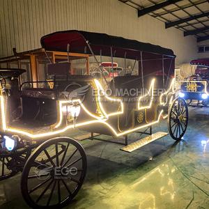Calèche de Mariage Noire Style Royal Victoria avec Lumières LED, Capacité 5-6 Personnes, Meilleure Vente - Product Image 5