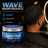 Pommade Coiffante 360 Wave en Gros, Formule Hydratante pour Cheveux Texturés Hommes Noirs, 120ml