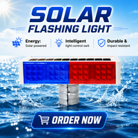 Feux de signalisation clignotants à LED solaires pour travaux routiers et sécurité routière, portables, lumières rouges et bleues, matériau ABS IP65