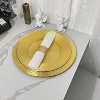 Plaque en plastique plaqué or double motif européen pour fête de mariage plaque en plastique galvanisée or étincelant de haute qualité pour mariage