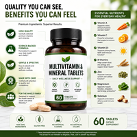Comprimés multivitaminés et minéraux |   Complément nutritionnel quotidien |   Soutien immunitaire et énergétique |   OEM ODM
