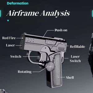 Encendedor Metálico Plegable con Forma de Pistola, Giratorio Antiestrés para Dedo, con Láser para Cigarros y Fiestas, Aleación de Zinc, a Gas - Product Image 5
