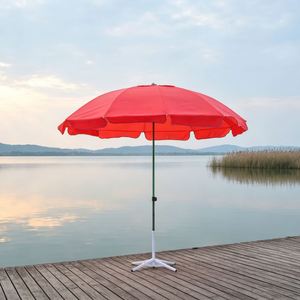 Sombrilla para Exteriores de 160 cm de Radio con Diseño de Orificios de Ventilación, Doble Estructura de Soporte, Antiviento, Parasol Comercial para Mercado - Product Image 1