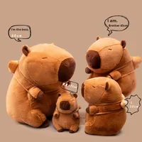Peluche Capybara Super Douce en Gros, Ours de Dessin Animé Mignon en Coton PP, Cadeau d'Anniversaire Amusant, Compagnon Ludique pour Soulager le Stress