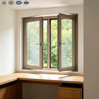 Ventana Abatible de Aluminio Personalizada con Rejillas y Pantalla, Vidrio Templado Doble, Ventanas Abatibles y Giratorias