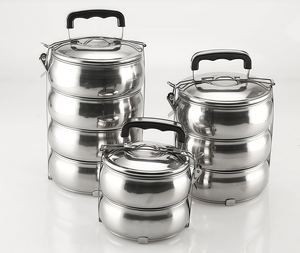 Gıda sıcak paslanmaz çelik bento kutuları hint carrier in taşıyıcı davul şekli yemek kabı seti öğle yemeği kutuları çocuklar için - Product Image 3