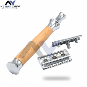 Maquinilla de Afeitar Clásica de Doble Filo para Hombre, de Primera Calidad, con Mango de Madera, Suministro al por Mayor para Barberos - Product Image 1