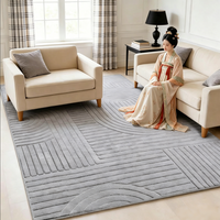 Tapis en jacquard doux avec dos antidérapant, tapis et carpettes à rayures arquées épaisses pour salon