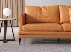 أريكة فانترفي الأنيقة والعصرية على شكل حرف L من الجلد الطبيعي بلون بني شوكولاتة بأسلوب إيطالي لغرفة المعيشة أو الشقة - Product Image 4