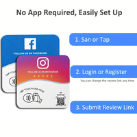 Carte de paiement sans contact NFC avec puce NTAG215 13,56 MHz, code QR URL programmable, étanche, avec étiquette adhésive au dos