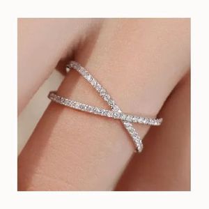 Xinfly Luxury Jewelry 18K Real Gold and 0.27CT Natural Diamond <b>Crossed</b> <b>Ring</b> - Product Image 1