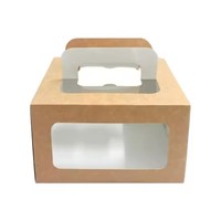 Boîte à cupcakes écologique et biodégradable pour boulangerie, pâtisserie, beignets, emballages personnalisés pour bonbons et gâteaux avec fenêtres