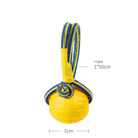 Durable solide EVA flottant mousse résistant aux morsures élastique Pet Dog Training Tug Self Play Exercise Training Toy Ball avec corde